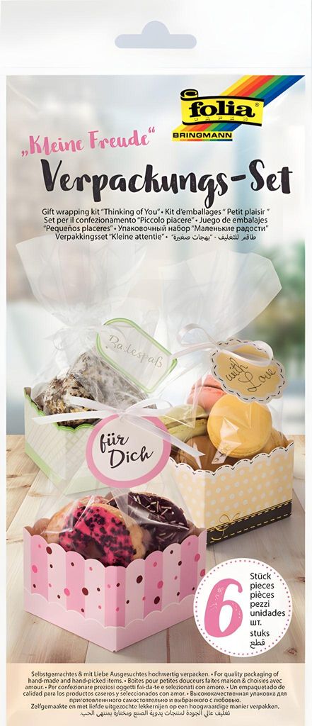 Folia 48201, Geschenkverpackungstasche, Mehrfarbig, Muster, Jede Gelegenheit, 6 Stück(e)