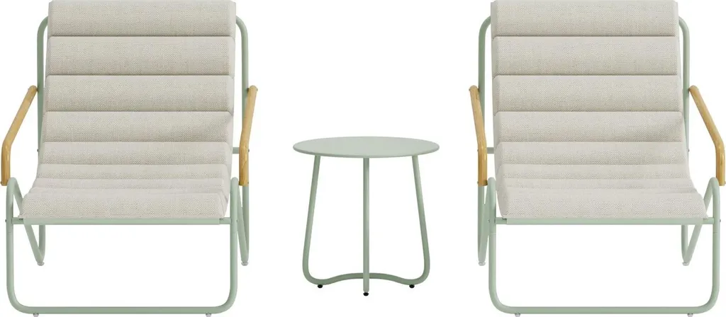 Salon de jardin 4 places Ithaka Beige - Idéal pour vos repas en terrasse