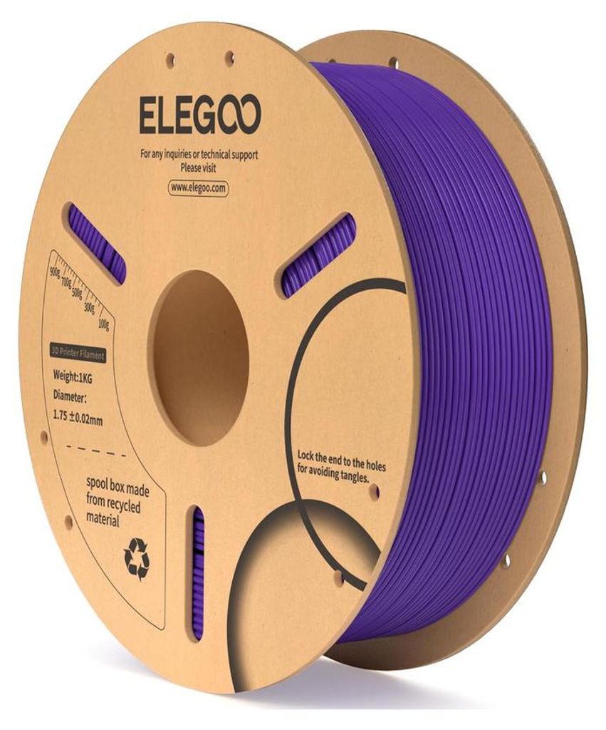 ELEGOO PLA 1,75 mm - 1 kg - Bobine en carton - Violet Image du produit 