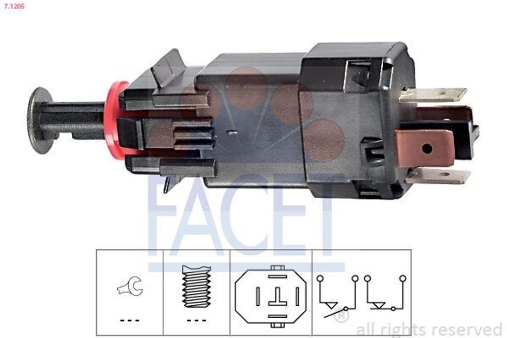 FACET Bremslichtschalter 7.1205 für OPEL Corsa C Schrägheck (X01) mechanisch