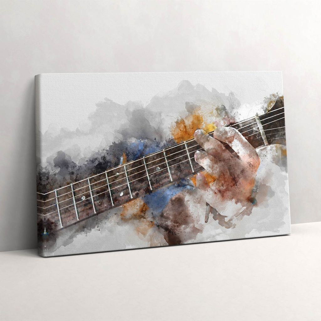 Bemalte Gitarre – Leinwandbild Wandbild – 30x20 cm – Leinwandbilder – Wandbilder – Schlafzimmer – Flur