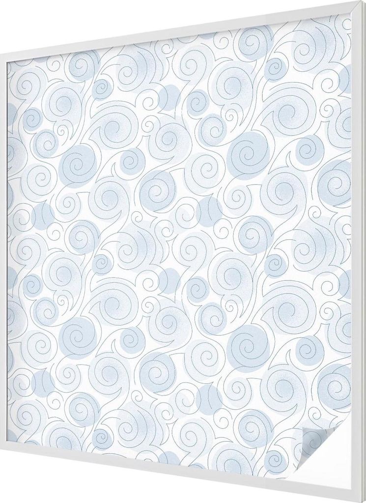 Buntglas Fensterfolie – 116x100 cm – Stained-Glass Design – blickdichte dekorative Sichtschutzfolie – selbstklebend, UV-Schutz – Spiralmu...