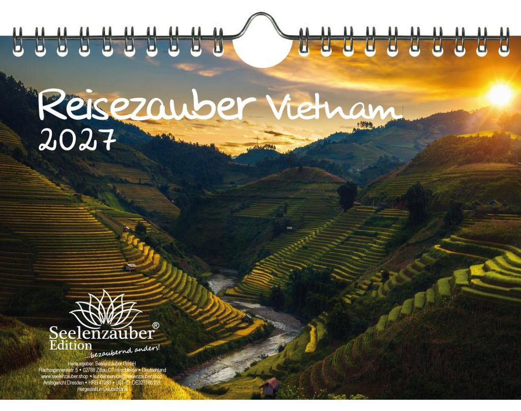 Reisezauber Vietnam DIN A5 Kalender für 2027 Hanoi Stadt Land Urlaub Strand - Seelenzauber