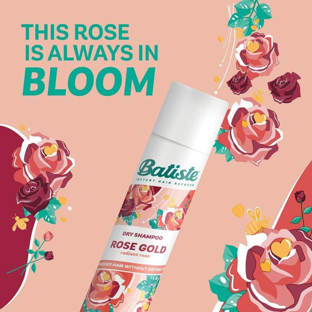 Batiste Dry Shampoo Rose Gold trockenes Shampoo für feines Haar ohne Volumen 350 ml