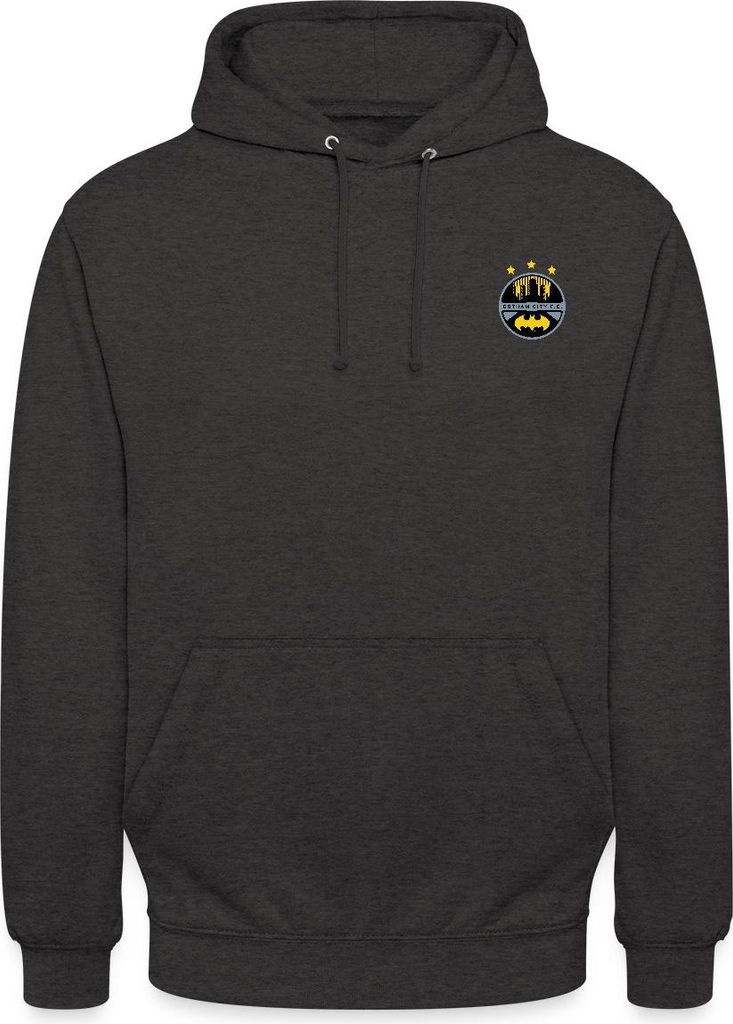 Spreadshirt Batman Bruce Wayne Gotham City F.C. Fußball-Trikot Uni Hoodie, XXL, Anthrazit