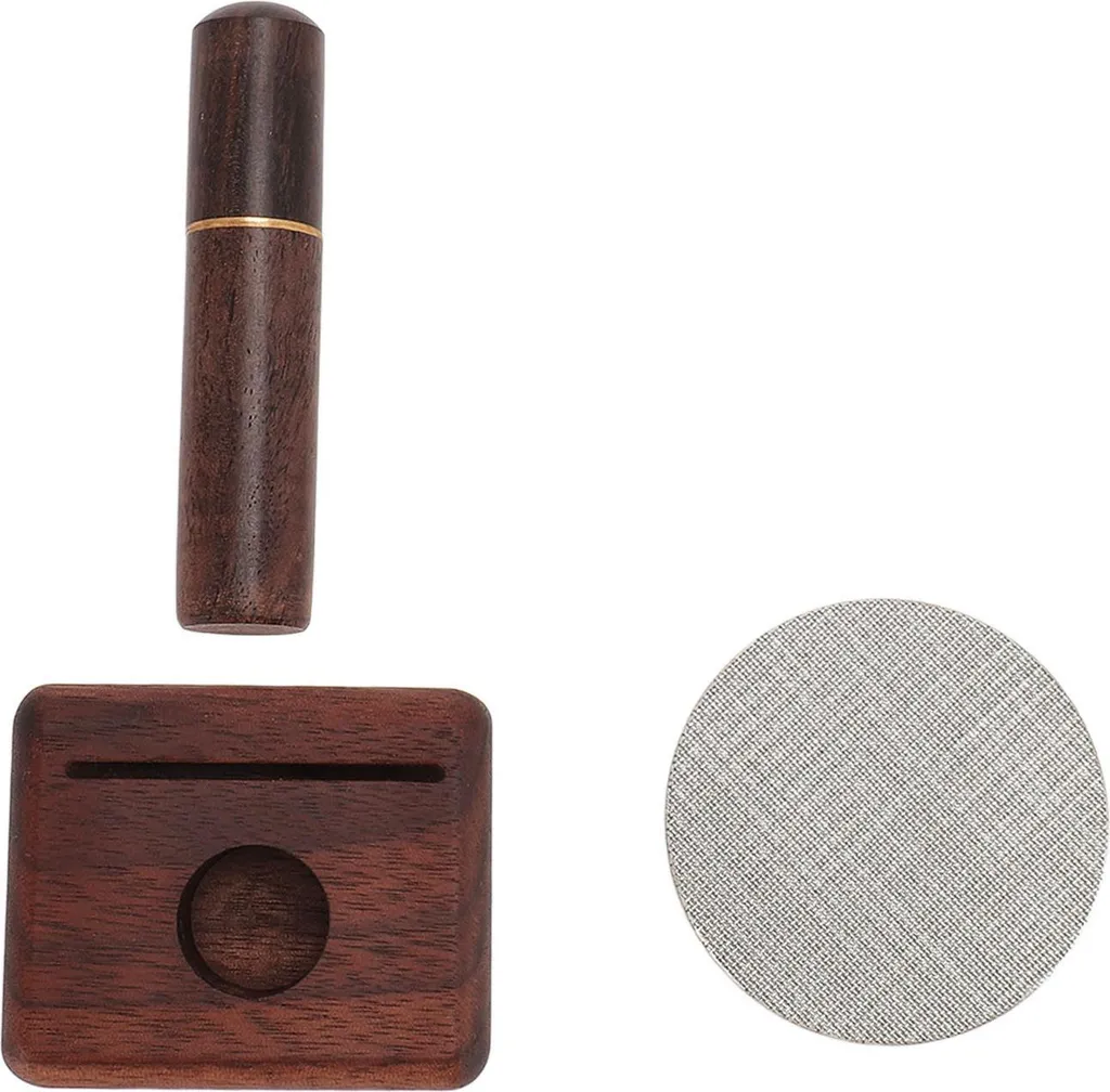 Kaffeenadel Verteiler 304 Edelstahl Puck Sieb Kaffeepulver Rührer Set mit Basis für Home Cafe 53mm / 2.1in