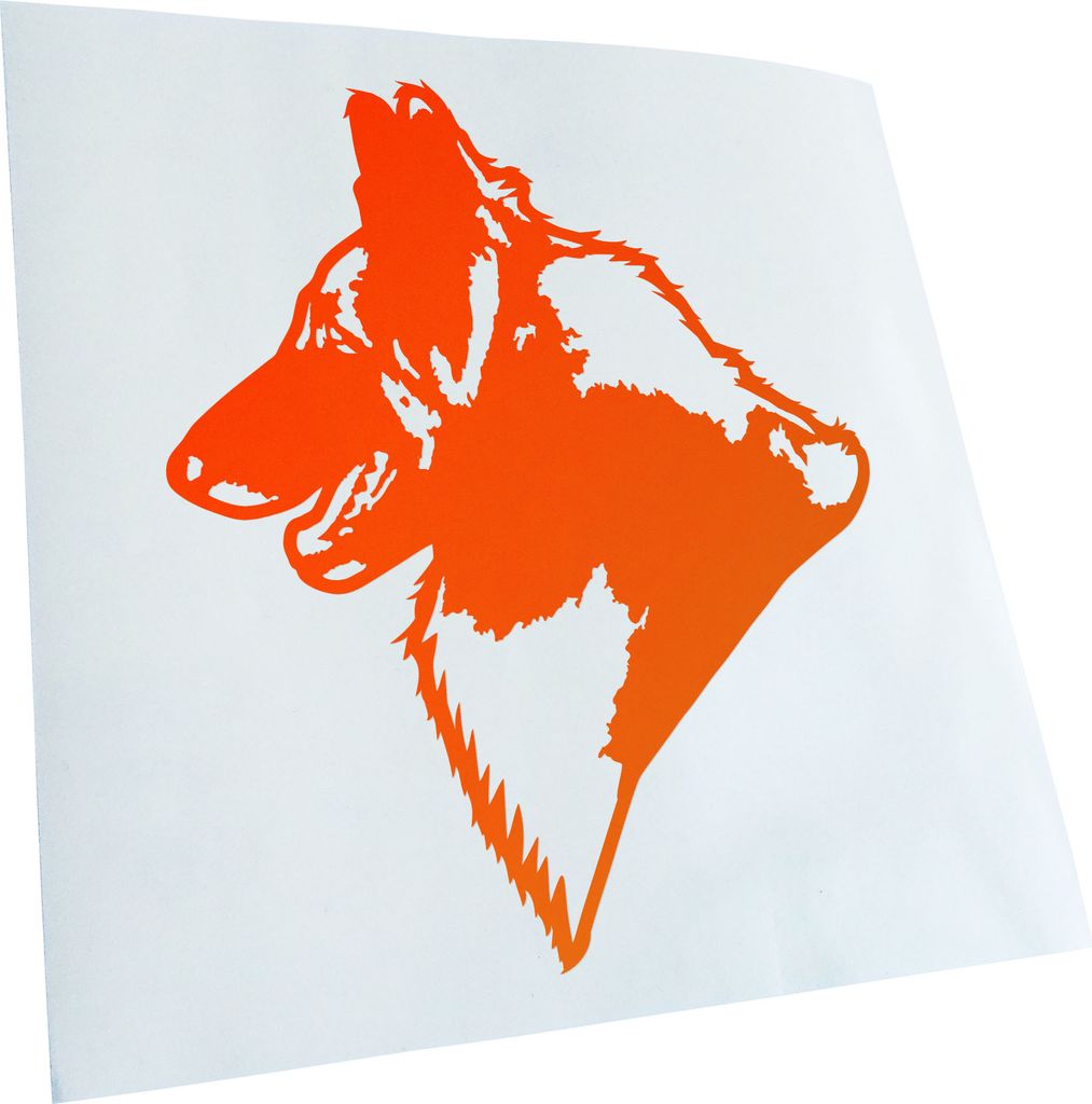 Kiwistar - Autoaufkleber - Belgian Tervuren Hund - Neonorange - 50x42cm - Aufkleber für Auto, Laptop, Fahrrad, LKW, Motorrad mehrfarbig JDM Decal ...