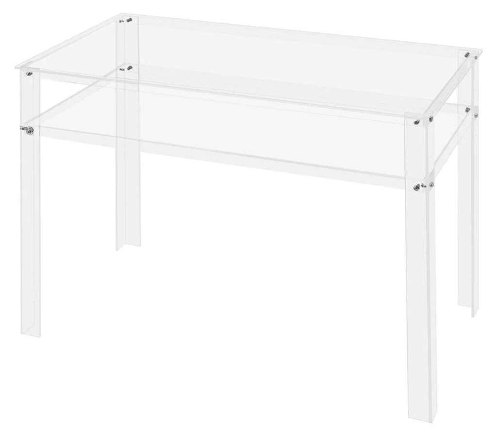 Acryl Schreibtisch - Bürotisch - Doppellagig 2 Ebenen - Große Tischplatte - Poliertes Acryl - Vorgebohrte Löcher - Tragfähigkeit 20 kg Pro Eben...