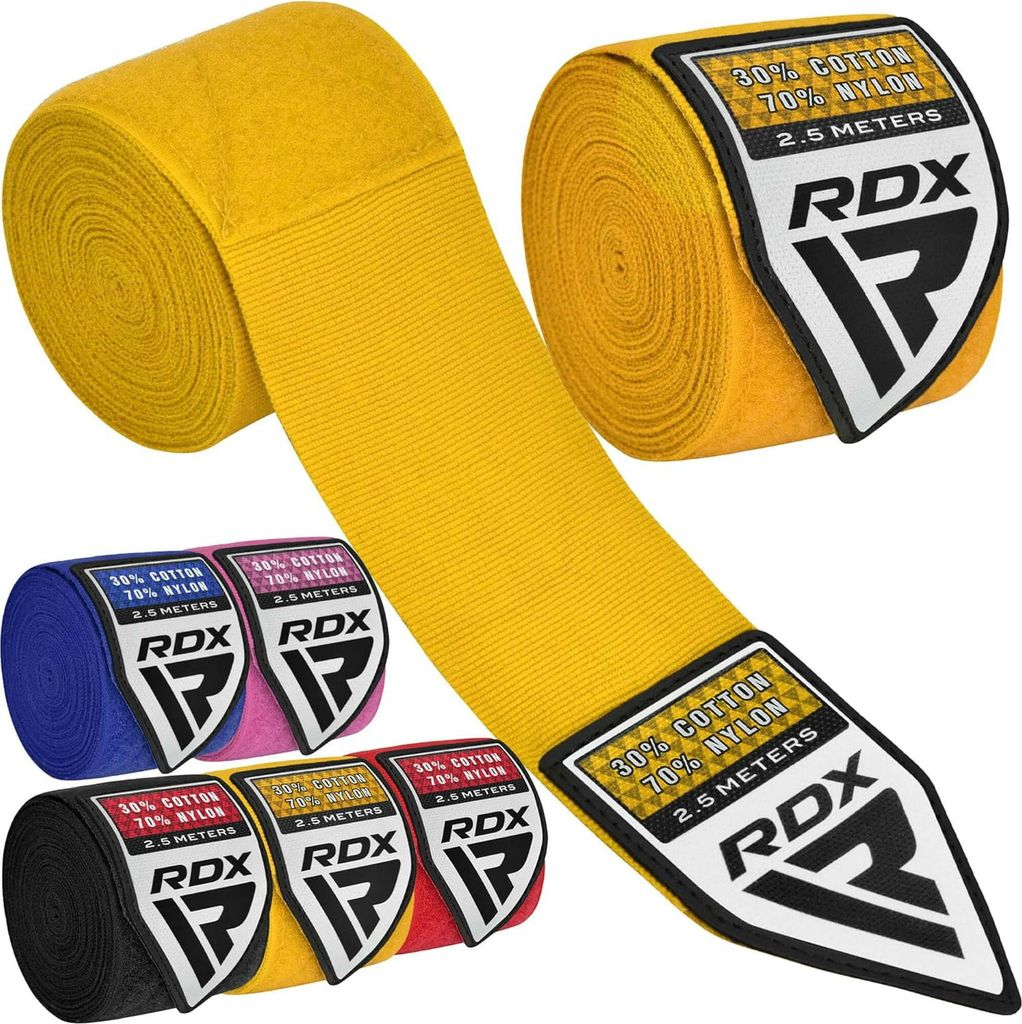 RDX Boxbandagen für Kinder, 2,5 m, Innenhandschuhe, elastische Daumenschlaufen, Junior-Unterziehhandschuhe, Hand- und Faustschutz, Handgelenkstüt...