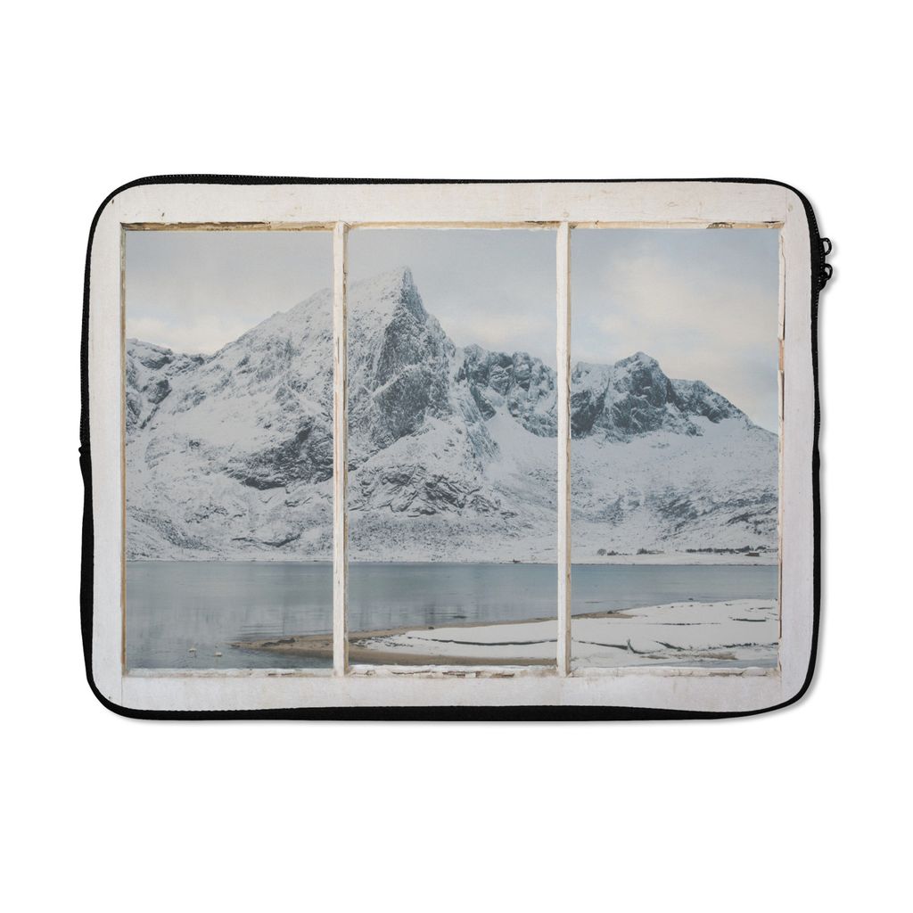 MuchoWow Laptop Hülle 14 ZollAnsicht - Landschaft - Schnee Laptoptasche - Laptoptasche - Stoßsicher - Schutzhaube