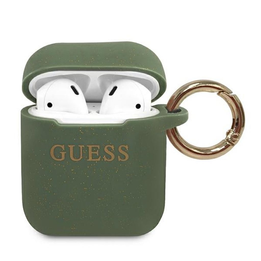 Guess fr AirPods Hlle Schutzhlle Cover Case Silikon Glitzer
