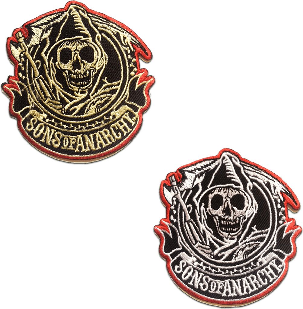 Son Of Anarchy Motorrad Biker - Aufnäher, Bügelbild, Aufbügler, Applikationen, Patches, Flicken, Zum Aufbügeln, Größe: 8 x 8.2 cm