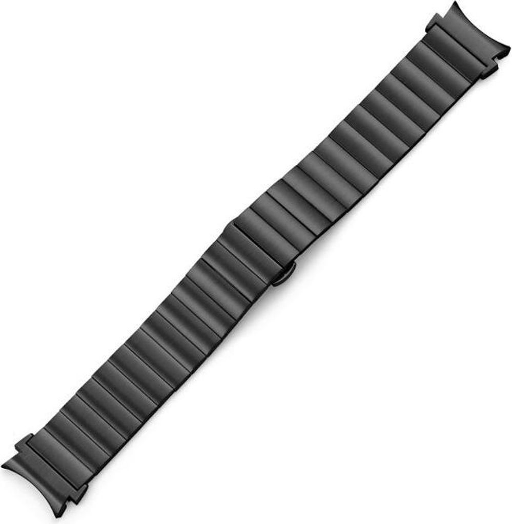 SYSTEM-S Armband 20 mm aus Metall für Samsung Galaxy Watch 4 Smartwatch in Schwarz