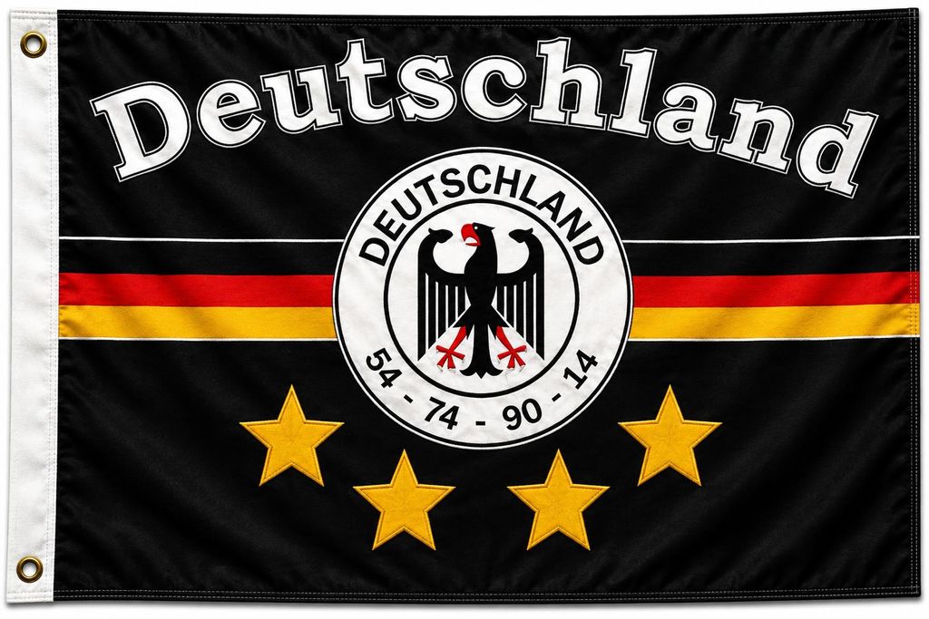 Flagge DEUTSCHLAND 7 4 Sterne schwarz 250 x 150cm, Produktbild 