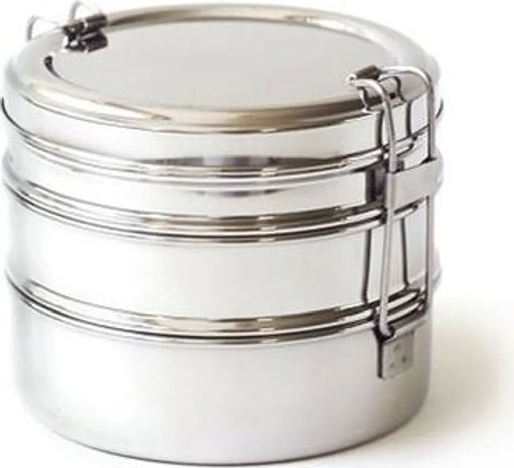 ECOlunchbox Tri Bento Acciaio Inox | Tiffin Militare per Bushcraft e Camping