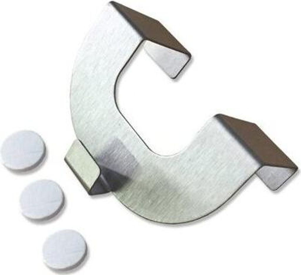 Interdeco Fensterhaken / Dekohaken für Raffrollos Edelstahl-Optik U-Form, Pack. 2 Stück