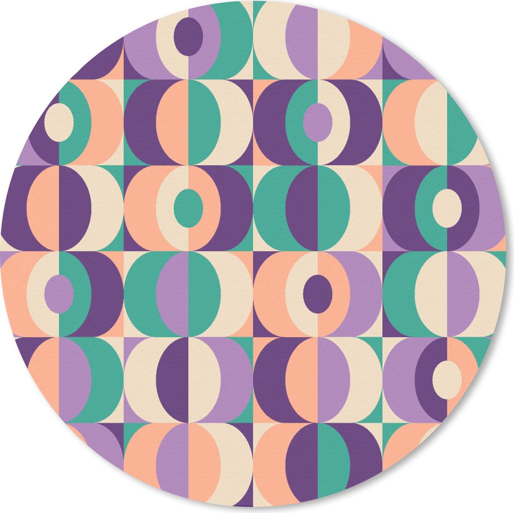 MuchoWow Mauspad Mousepad Muster - Geometrie - Retro 30x30 cm - Mousepads - Maus Mat - Pad - Mausunterlage - Tischunterlage - Schreibtischmatten