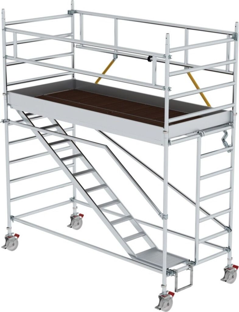 MUNK Rollgerüst SG mit Schrägaufstiegen 1,35x3,00m und Sicherheitsgeländer 4,51m AH