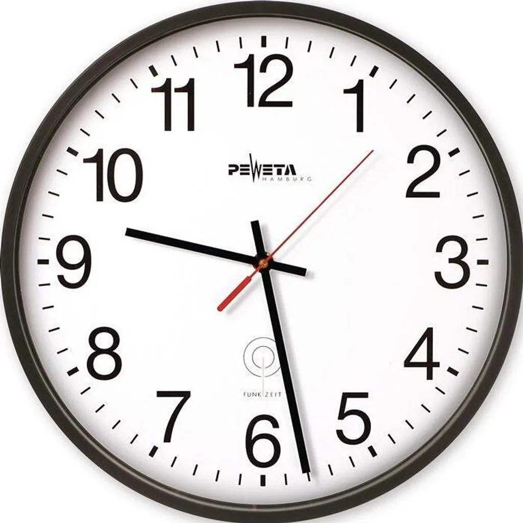 Orologio Parete Radiocontrollato Nero 25cm | Design Ku.nero Moderno