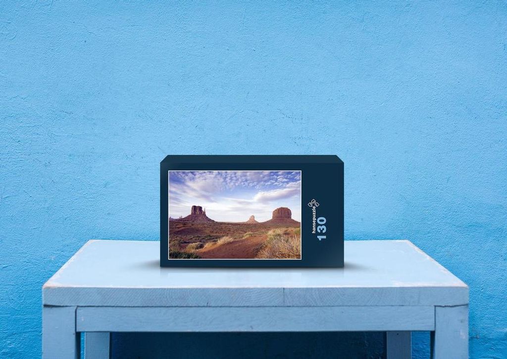 hansepuzzle 60394 - Monument Valley Puzzle, 130 Teile, Natur, 28,7 x 20,0cm mit hochwertiger Aufbewahrung, Kartonbox und wiederverschließbarem Beutel