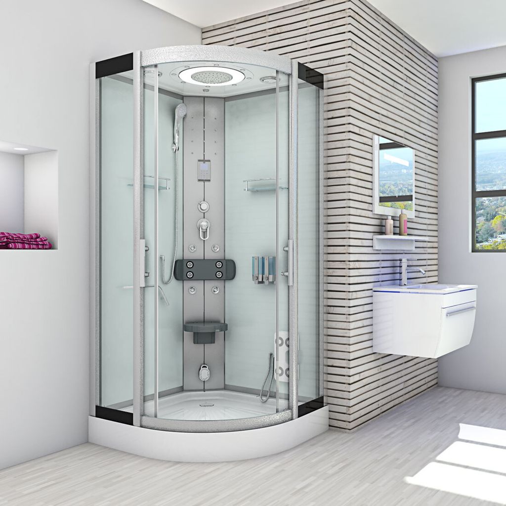 Dampfdusche Dusche Duschkabine D58-00T2 Duschtempel Sauna 80x80 cm