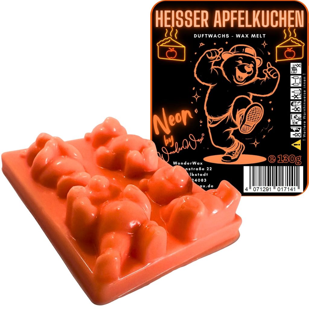 WonderWax Neon Duftriegel 6 x Duftwachs Bären Wachsmelt Duftwachs Raumduft für Duftlampen Soja Wachs Melts Duftmelt Aroma Wellnes Kerzen Wärmer ...