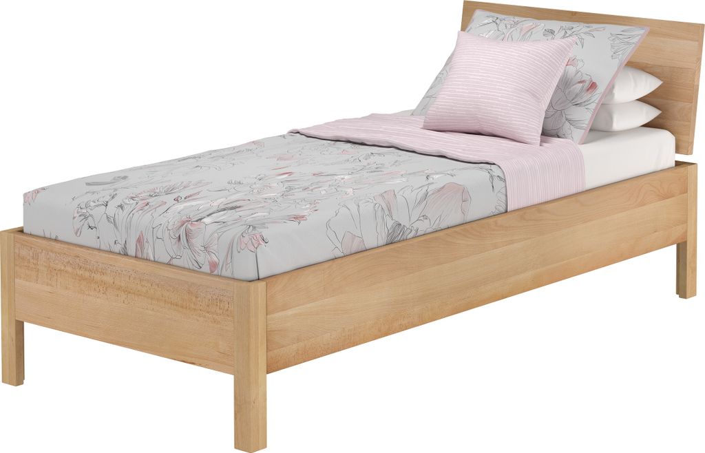 Metallfreies Einzelbett aus Buchenholz 90x200 mit wählbaren Zubehör V-60.93-09ohne Zubehör
