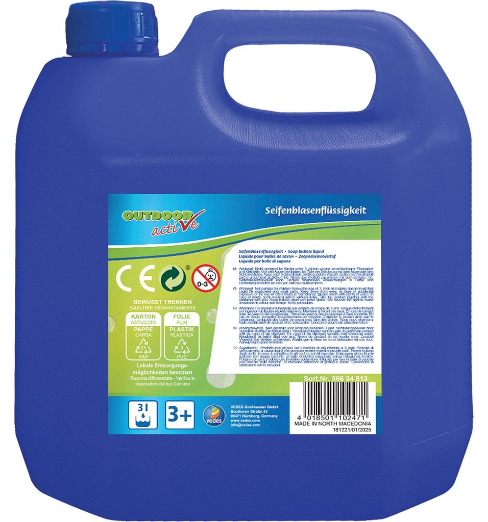 Outdoor active Seifenblasenflüssigkeit, 3 Liter Kanister Produktbild 