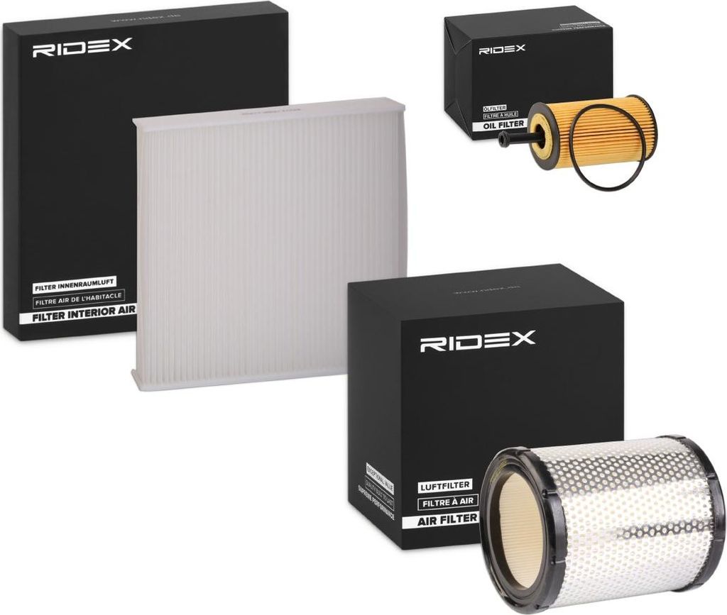 RIDEX Filterset Inspektionspaket Filtersatz für OPEL Corsa C Schrägheck (X01) passend für PEUGEOT PARTNER Combispace (5F) PARTNER Kasten (5)