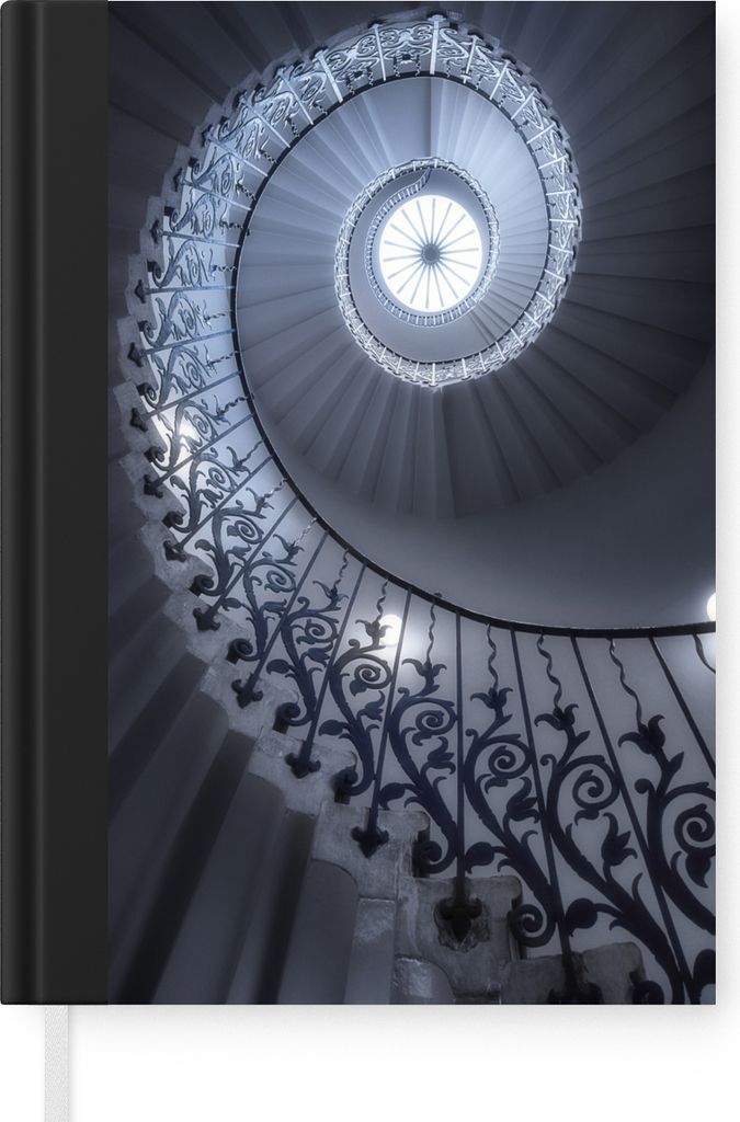 MuchoWow Notizbuch Tagebuch Haushaltsbuch Notebook A5 Architektur - Treppe - Spirale - Notizblock - Notizheft - Notebook - Schreibblock - Papier