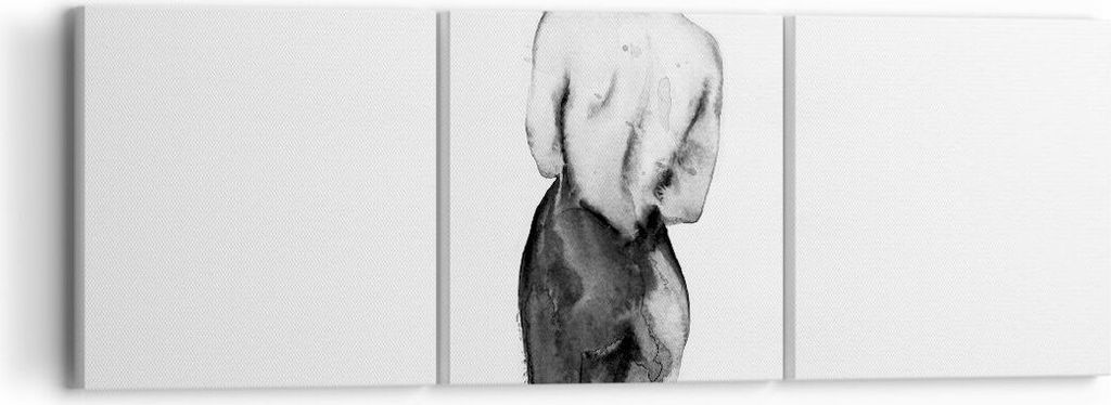 Bild auf Leinwand - Leinwandbild - 3 Teile - Aquarell Frau Nacktheit - 90x30cm - Wand Bild - Wanddeko - Wandbilder - Leinwanddruck - Bilder - Wandd...