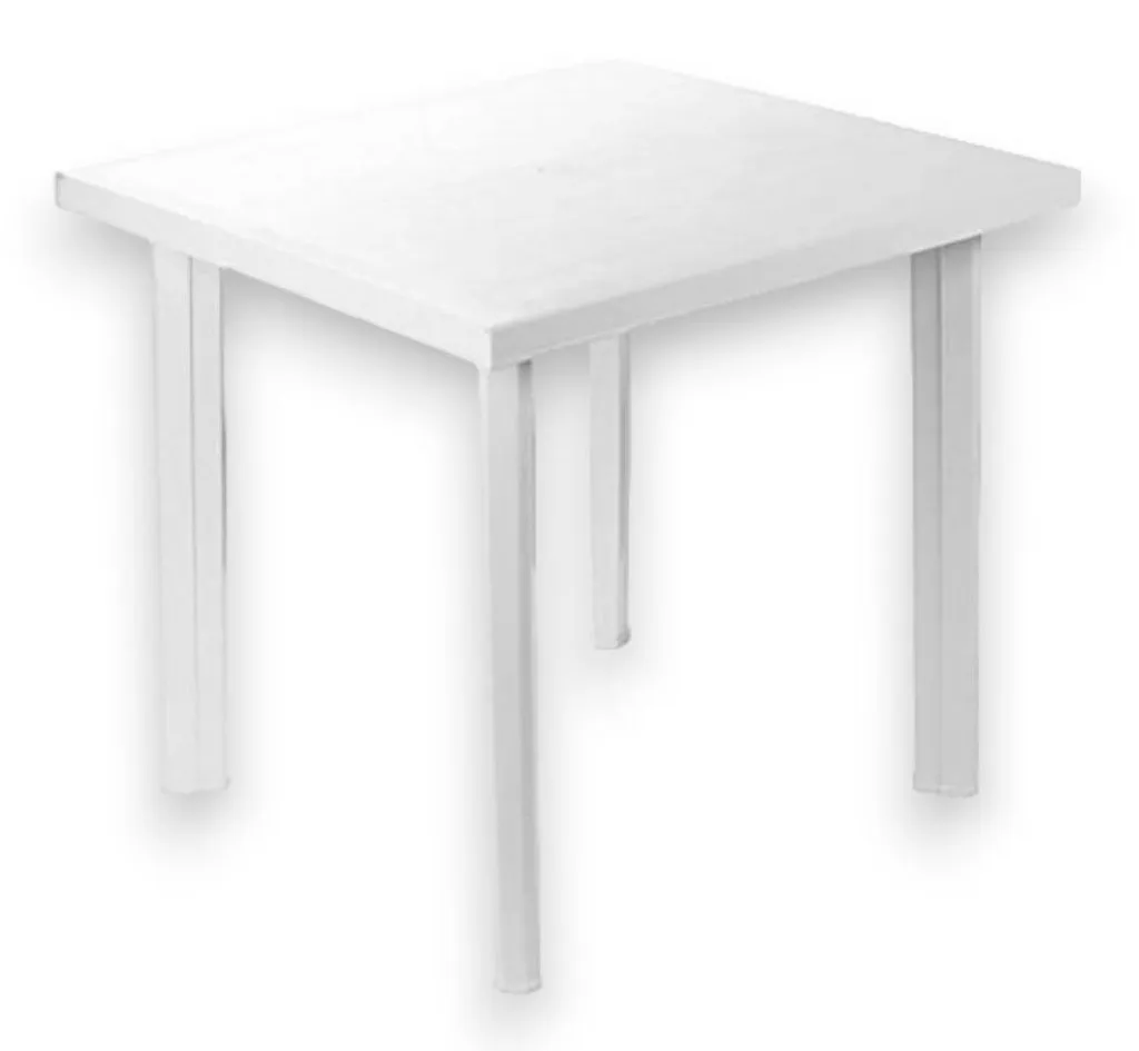 Table de jardin rectangulaire blanche modulable pour terrasse et balcon