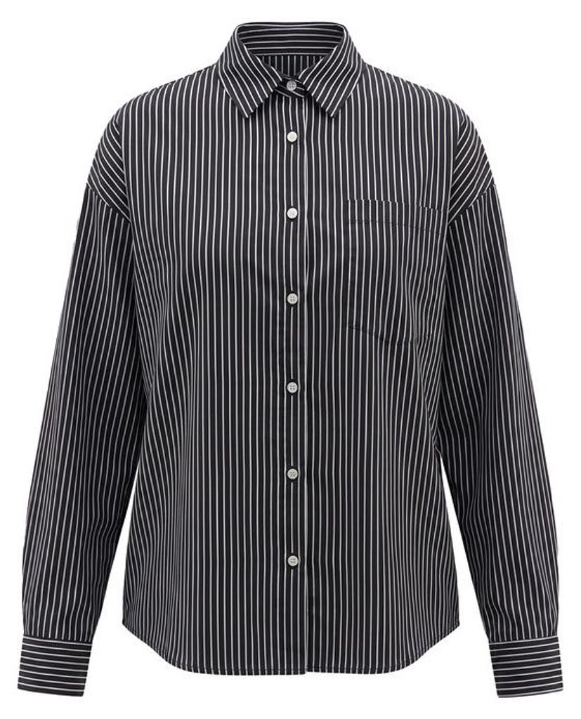 Damen-Langarmshirt mit Brusttasche, lockere Passform