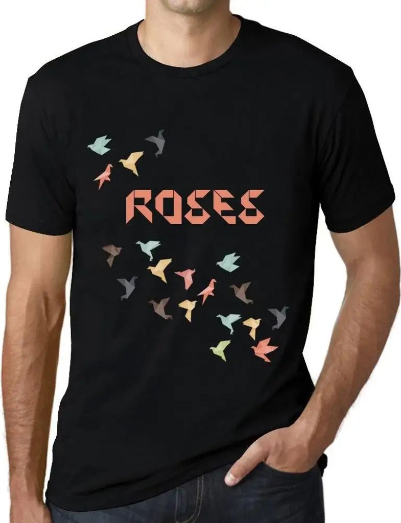 Herren Grafik T-Shirt Origami-Rosen – Origami Roses – Öko-Verantwortlich Vintage Jahrgang Kurzarm Lustige Druck Geburtstag Geschenk Mann