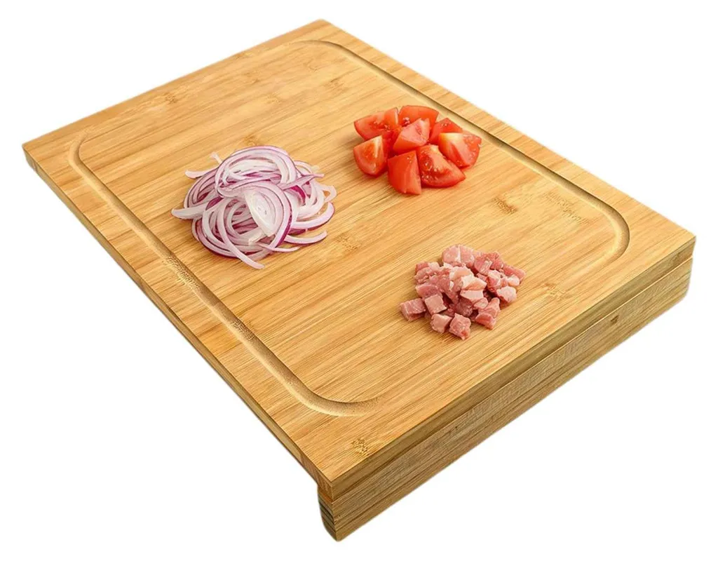 Planche à découper réversible Zimilo en bambou épais 20 mm durable