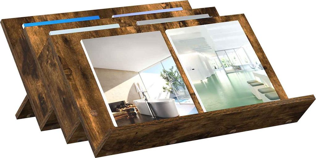 Langlebige Magazinregal Geräucherte Eiche 65 x 53 x 28,5cm Holzwerkstoff - Möbel541182 - Zeitungsständer