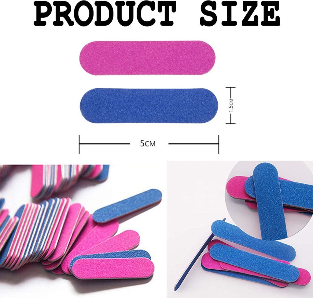 12 Stück Mini-Nagelfeilen, Doppelseitig & Wiederverwendbar – Schwarz, 9 Cm, Für Natürliche & Künstliche Nägel