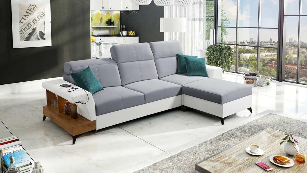 Ecksofa Billie I, hat zwie USB-Anschluss Casablanca2314+ekji