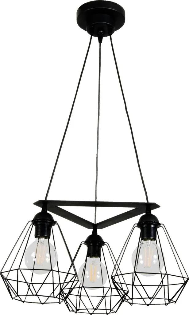 Suspension industrielle noire GORIA 14-332 style loft en métal chic