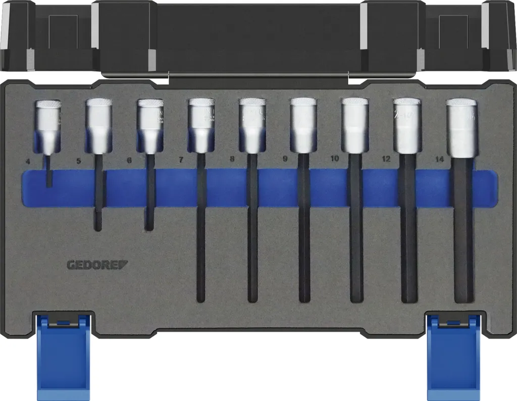 Kit Bussole Professionali GEDORE IN 19-009 3014444 - 9 Pezzi Hex