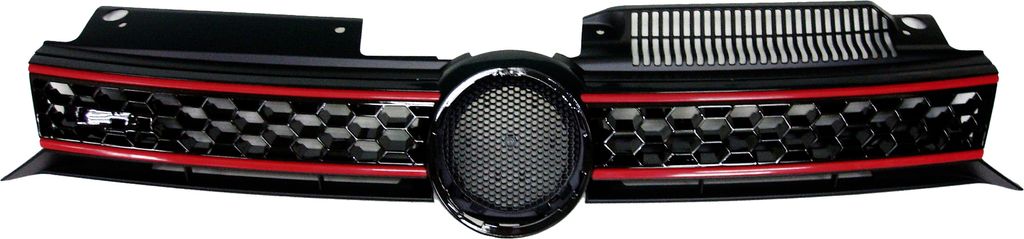 Kühlergrill Sportgrill Waben Schwarz Rot für VW Golf 6 VI Produktbild 