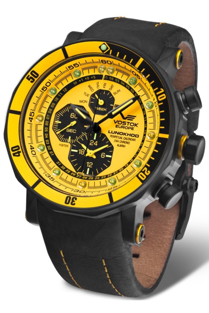 Herrenuhr VOSTOK EUROPE YM86-620C504 gelb sportliches zusätzliches Armband