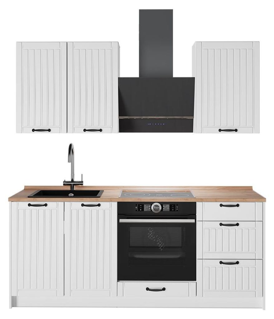 Singleküche Vicco Fame-Line Weiß Landhaus/Weiß 190 cm, AP Produktbild 