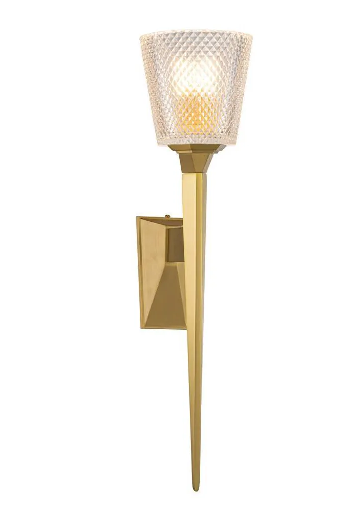 Applique murale Verity Elstead en laiton brossé 1xG9 IP44 50,6x12,6cm