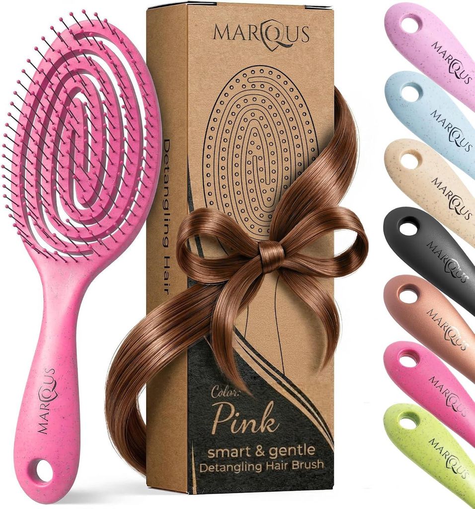 marQus Bio Haarbürste & Entwirrbürste ohne Ziepen – pink Produktbild 