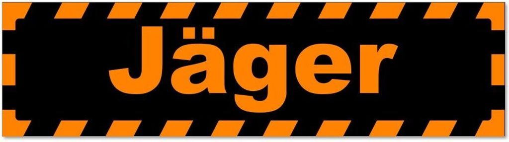 Kiwistar - Autoaufkleber - Orange - Schwarz - 60 x 16 cm - Jäger gestreift - Hinweis Aufkleber Sticker für Auto, Kfz, Fahrrad, PKW, LKW