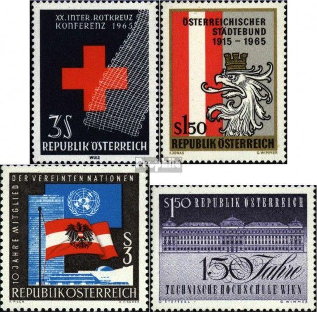 Briefmarken Österreich 1965 Mi 1195,1196,1197,1198 Produktbild 