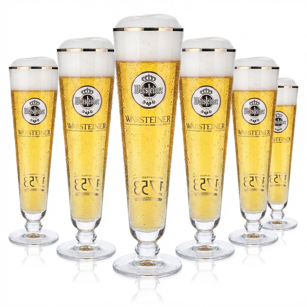 6x Warsteiner Bier Glas Gläser Biergläser 0,4l Pokal 1753 Produktbild 