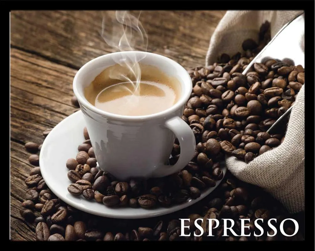 Mini Poster Espresso Crema avec Cadre MDF Noir Shinsuke 10x15cm
