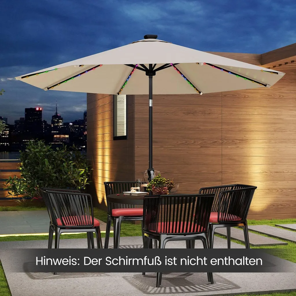 Ombrellone Grande 300cm con Luci LED - Sicurezza e Ombra per Famiglia